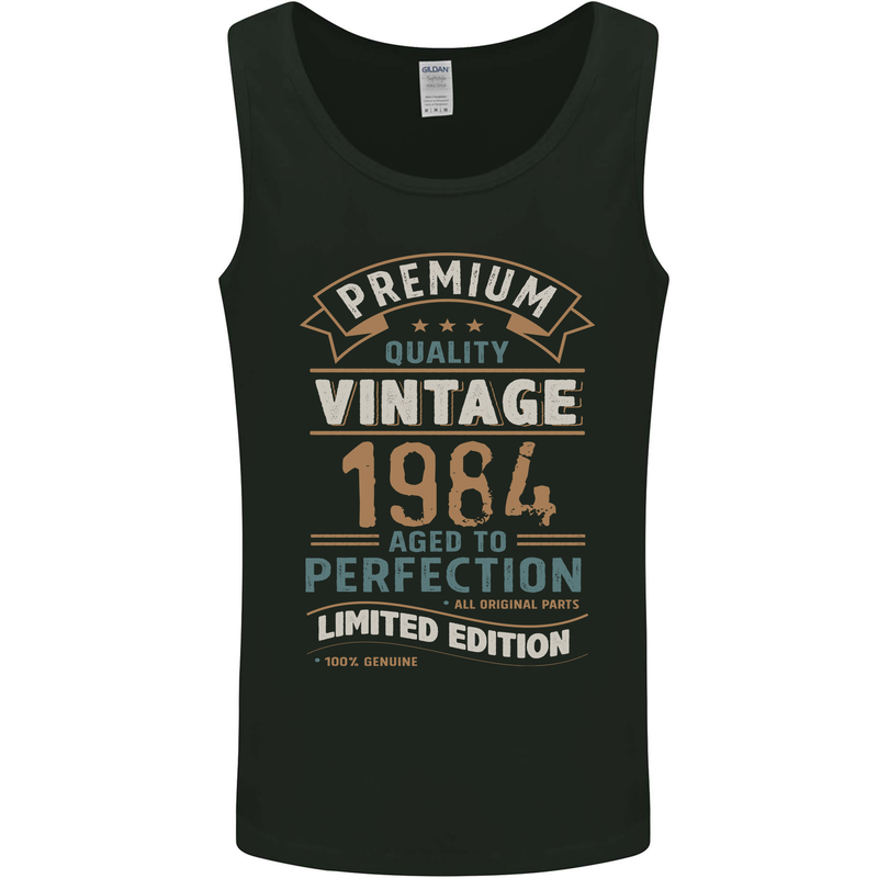 Premium Vintage 39th Birthday 1984 Mens Vest Tank Top Black