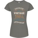 Premium Vintage 39th Birthday 1984 Womens Petite Cut T-Shirt Charcoal