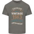 Premium Vintage 40th Birthday 1983 Mens Cotton T-Shirt Tee Top Charcoal