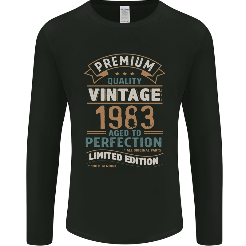 Premium Vintage 40th Birthday 1983 Mens Long Sleeve T-Shirt Black