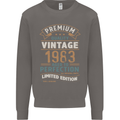 Premium Vintage 40th Birthday 1983 Mens Sweatshirt Jumper Charcoal
