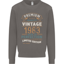 Premium Vintage 40th Birthday 1983 Mens Sweatshirt Jumper Charcoal
