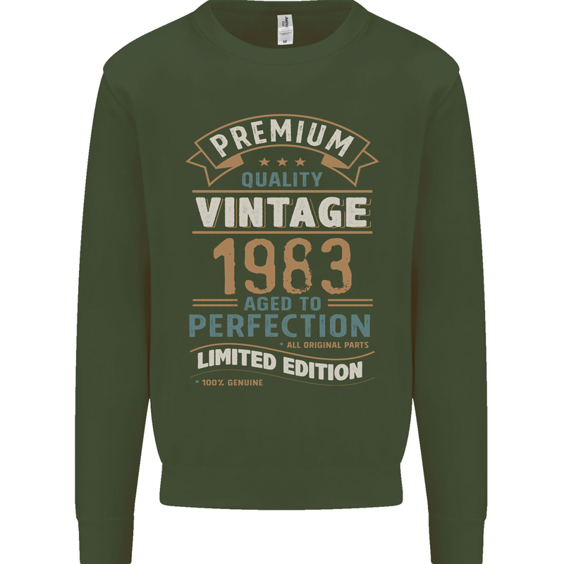Premium Vintage 40th Birthday 1983 Mens Sweatshirt Jumper Forest Green