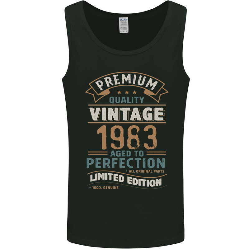 Premium Vintage 40th Birthday 1983 Mens Vest Tank Top Black