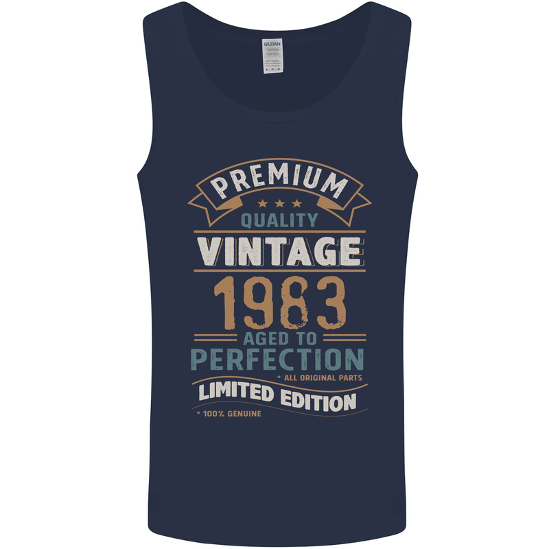 Premium Vintage 40th Birthday 1983 Mens Vest Tank Top Navy Blue