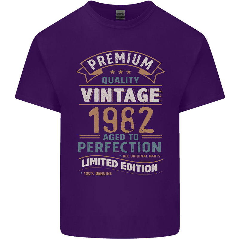 Premium Vintage 41st Birthday 1982 Mens Cotton T-Shirt Tee Top Purple