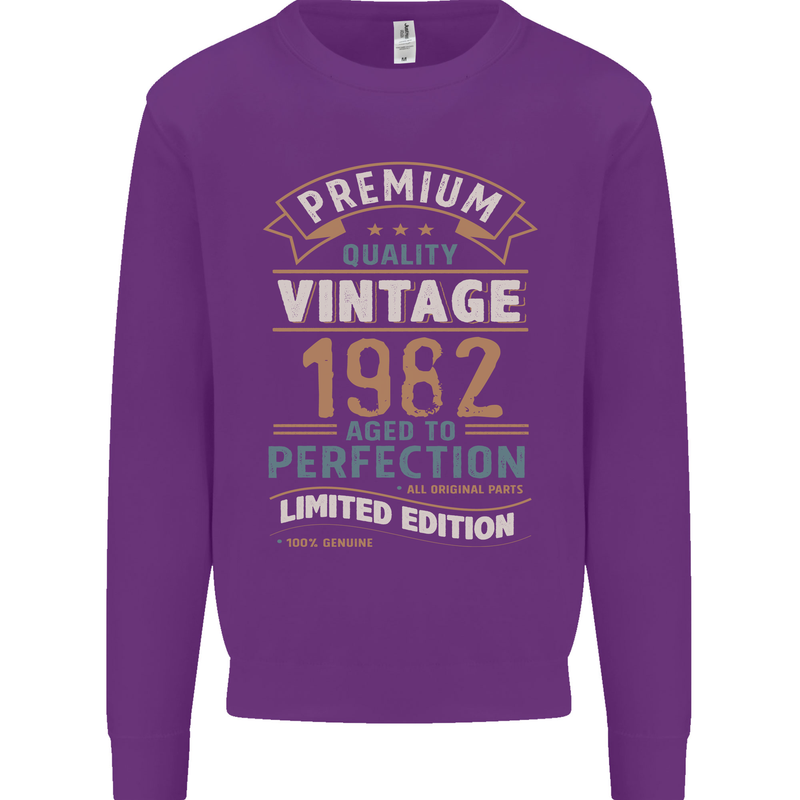 Premium Vintage 41st Birthday 1982 Mens Sweatshirt Jumper Purple