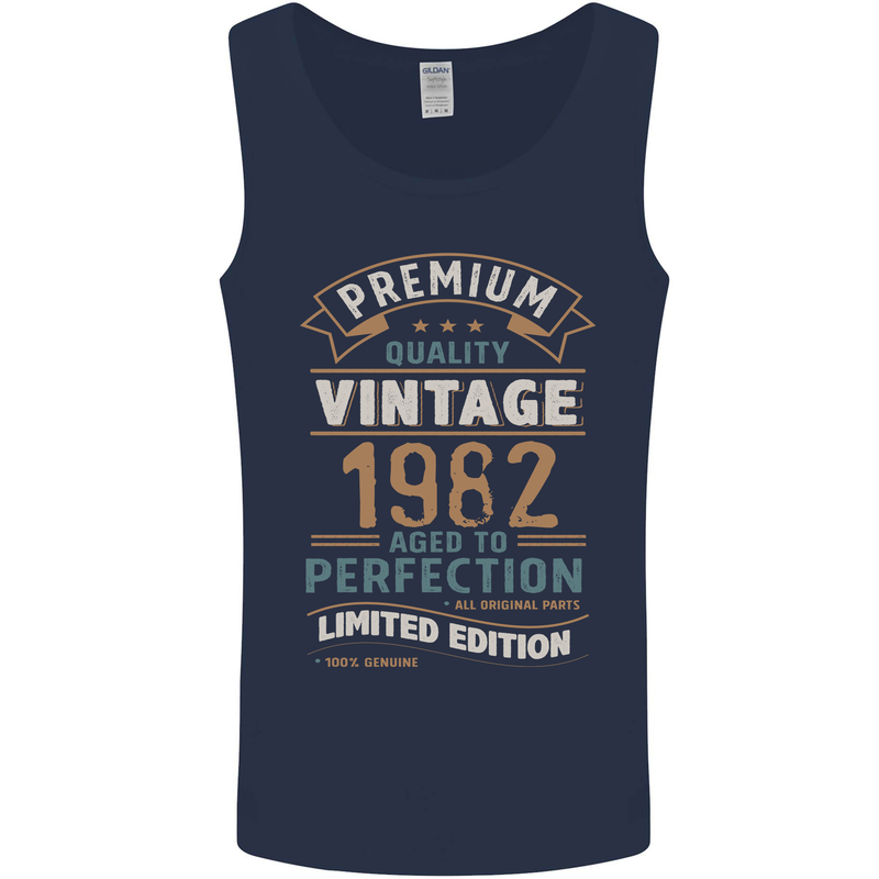 Premium Vintage 41st Birthday 1982 Mens Vest Tank Top Navy Blue