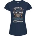 Premium Vintage 41st Birthday 1982 Womens Petite Cut T-Shirt Navy Blue