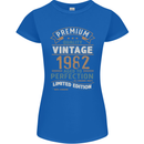 Premium Vintage 41st Birthday 1982 Womens Petite Cut T-Shirt Royal Blue
