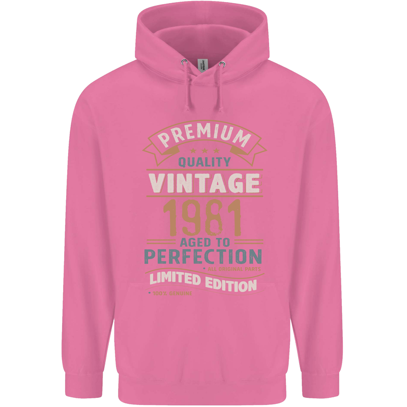 Premium Vintage 42nd Birthday 1981 Mens 80% Cotton Hoodie Azelea