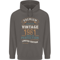 Premium Vintage 42nd Birthday 1981 Mens 80% Cotton Hoodie Charcoal