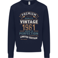 Premium Vintage 42nd Birthday 1981 Mens Sweatshirt Jumper Navy Blue