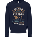 Premium Vintage 42nd Birthday 1981 Mens Sweatshirt Jumper Navy Blue