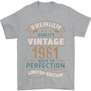 Premium Vintage 42nd Birthday 1981 Mens T-Shirt 100% Cotton Sports Grey