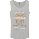 Premium Vintage 42nd Birthday 1981 Mens Vest Tank Top Sports Grey