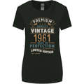 Premium Vintage 42nd Birthday 1981 Womens Wider Cut T-Shirt Black