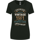 Premium Vintage 42nd Birthday 1981 Womens Wider Cut T-Shirt Black
