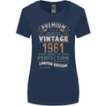 Premium Vintage 42nd Birthday 1981 Womens Wider Cut T-Shirt Navy Blue