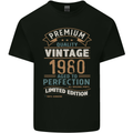 Premium Vintage 43rd Birthday 1980 Mens Cotton T-Shirt Tee Top Black