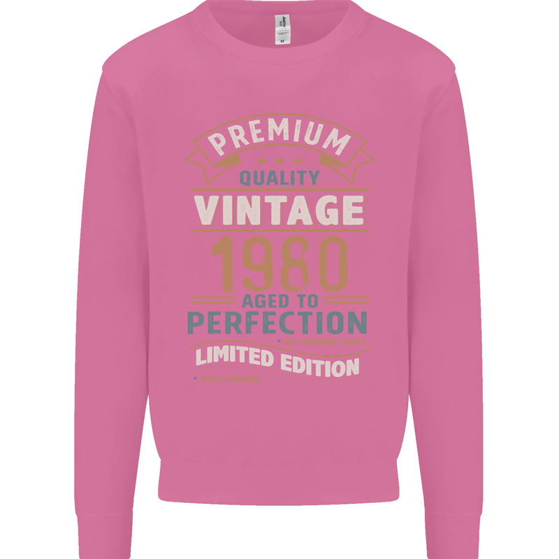 Premium Vintage 43rd Birthday 1980 Mens Sweatshirt Jumper Azalea