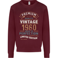 Premium Vintage 43rd Birthday 1980 Mens Sweatshirt Jumper Maroon