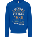 Premium Vintage 43rd Birthday 1980 Mens Sweatshirt Jumper Royal Blue