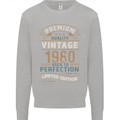 Premium Vintage 43rd Birthday 1980 Mens Sweatshirt Jumper Sports Grey