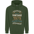 Premium Vintage 44th Birthday 1979 Mens 80% Cotton Hoodie Forest Green