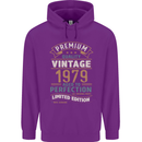 Premium Vintage 44th Birthday 1979 Mens 80% Cotton Hoodie Purple
