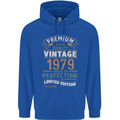 Premium Vintage 44th Birthday 1979 Mens 80% Cotton Hoodie Royal Blue