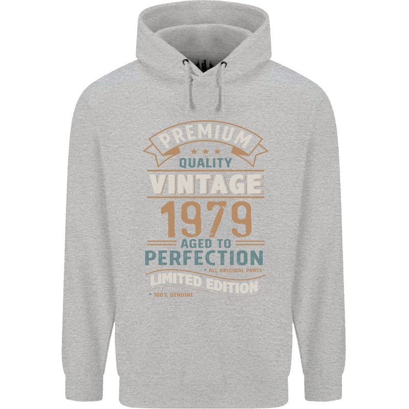 Premium Vintage 44th Birthday 1979 Mens 80% Cotton Hoodie Sports Grey