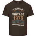 Premium Vintage 44th Birthday 1979 Mens Cotton T-Shirt Tee Top Dark Chocolate
