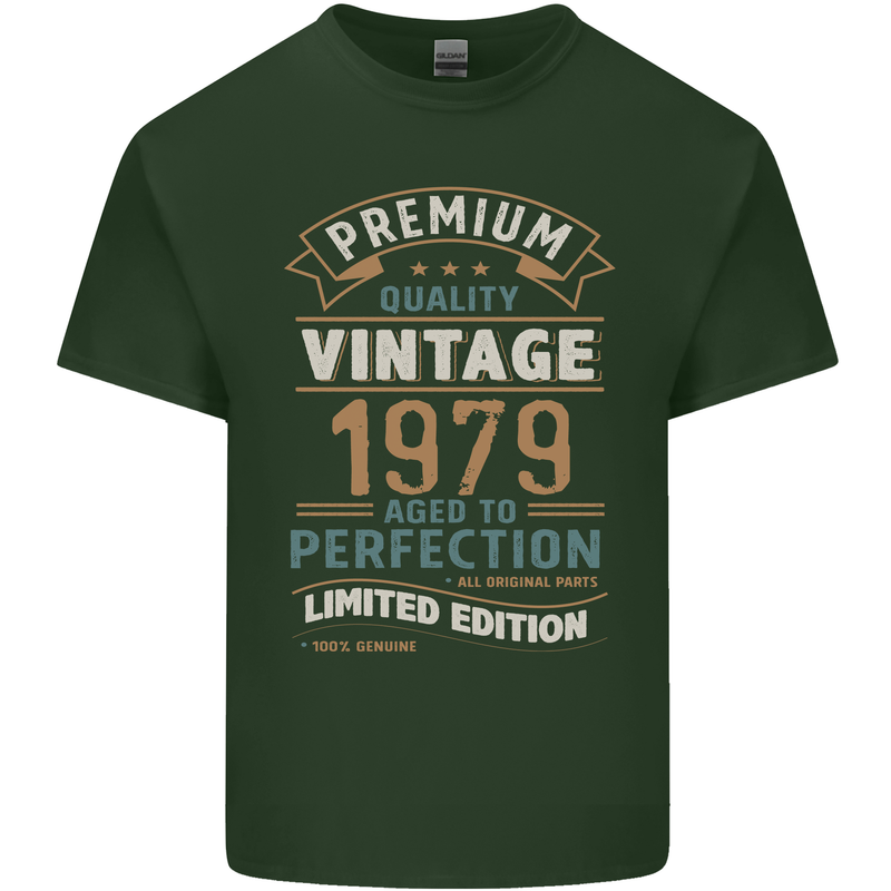 Premium Vintage 44th Birthday 1979 Mens Cotton T-Shirt Tee Top Forest Green