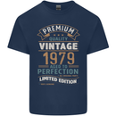 Premium Vintage 44th Birthday 1979 Mens Cotton T-Shirt Tee Top Navy Blue