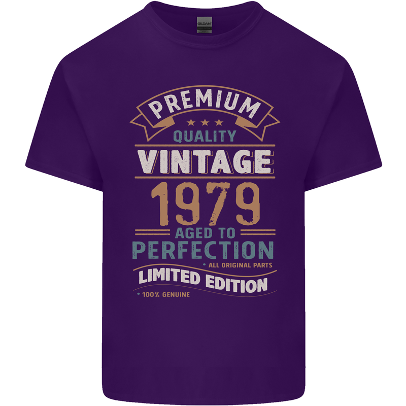 Premium Vintage 44th Birthday 1979 Mens Cotton T-Shirt Tee Top Purple