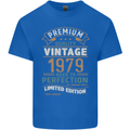 Premium Vintage 44th Birthday 1979 Mens Cotton T-Shirt Tee Top Royal Blue