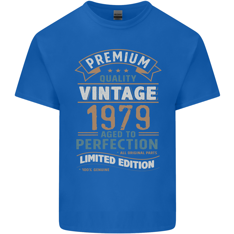 Premium Vintage 44th Birthday 1979 Mens Cotton T-Shirt Tee Top Royal Blue