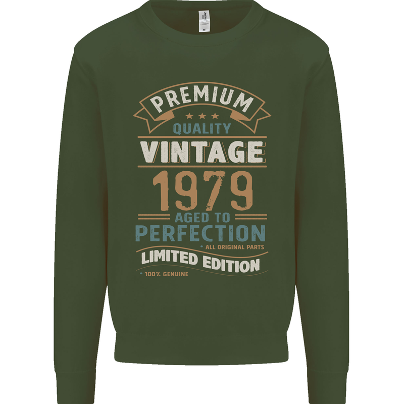 Premium Vintage 44th Birthday 1979 Mens Sweatshirt Jumper Forest Green