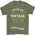 Premium Vintage 44th Birthday 1979 Mens T-Shirt 100% Cotton Military Green