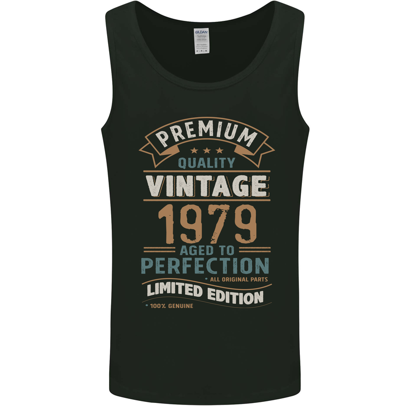Premium Vintage 44th Birthday 1979 Mens Vest Tank Top Black