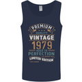 Premium Vintage 44th Birthday 1979 Mens Vest Tank Top Navy Blue