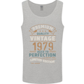 Premium Vintage 44th Birthday 1979 Mens Vest Tank Top Sports Grey