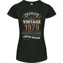 Premium Vintage 44th Birthday 1979 Womens Petite Cut T-Shirt Black