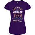 Premium Vintage 44th Birthday 1979 Womens Petite Cut T-Shirt Purple