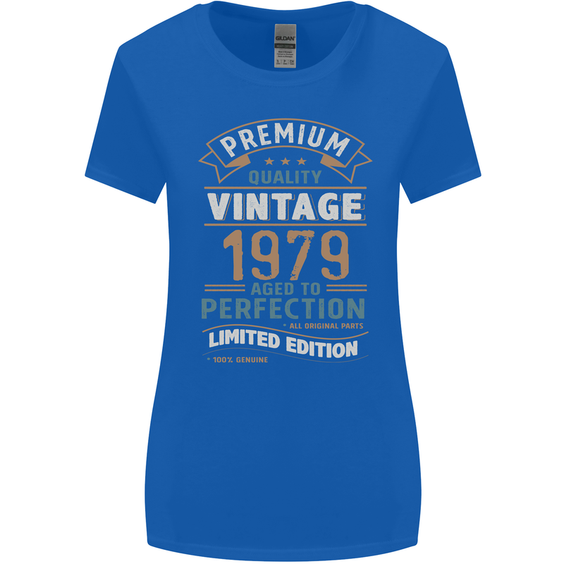 Premium Vintage 44th Birthday 1979 Womens Wider Cut T-Shirt Royal Blue