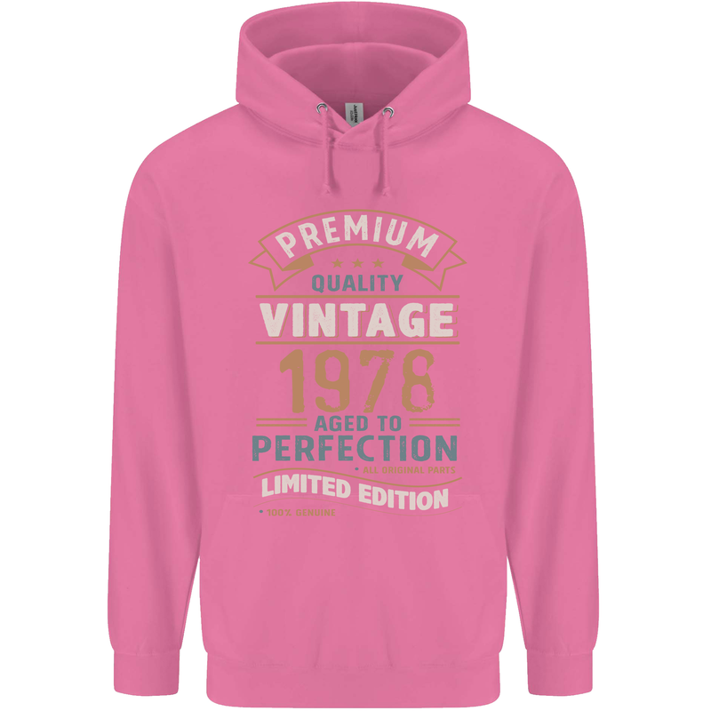 Premium Vintage 45th Birthday 1978 Mens 80% Cotton Hoodie Azelea
