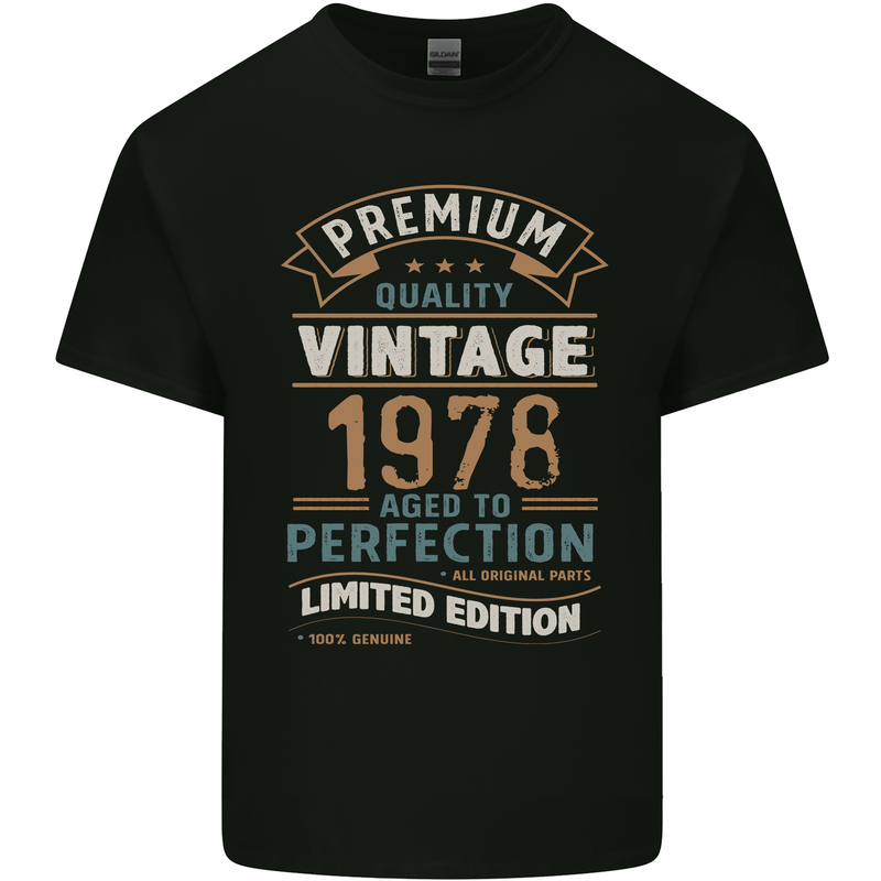 Premium Vintage 45th Birthday 1978 Mens Cotton T-Shirt Tee Top Black