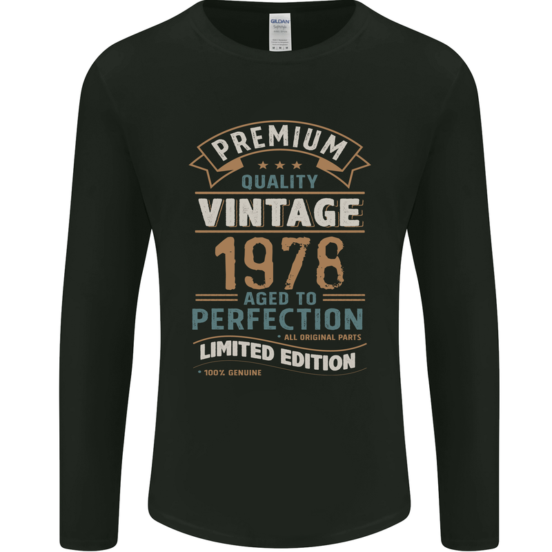 Premium Vintage 45th Birthday 1978 Mens Long Sleeve T-Shirt Black
