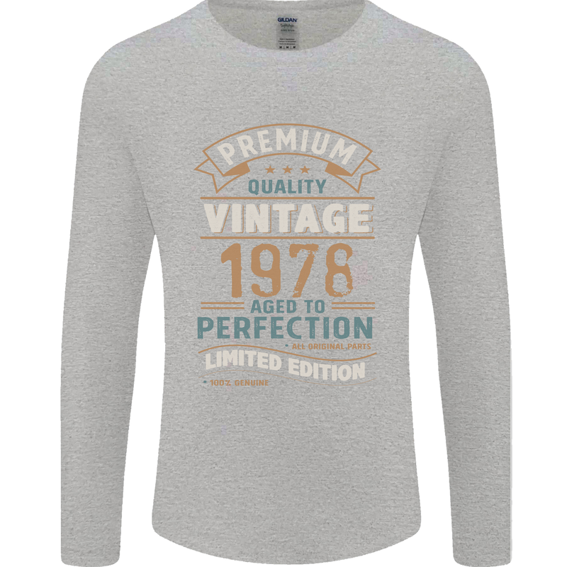 Premium Vintage 45th Birthday 1978 Mens Long Sleeve T-Shirt Sports Grey